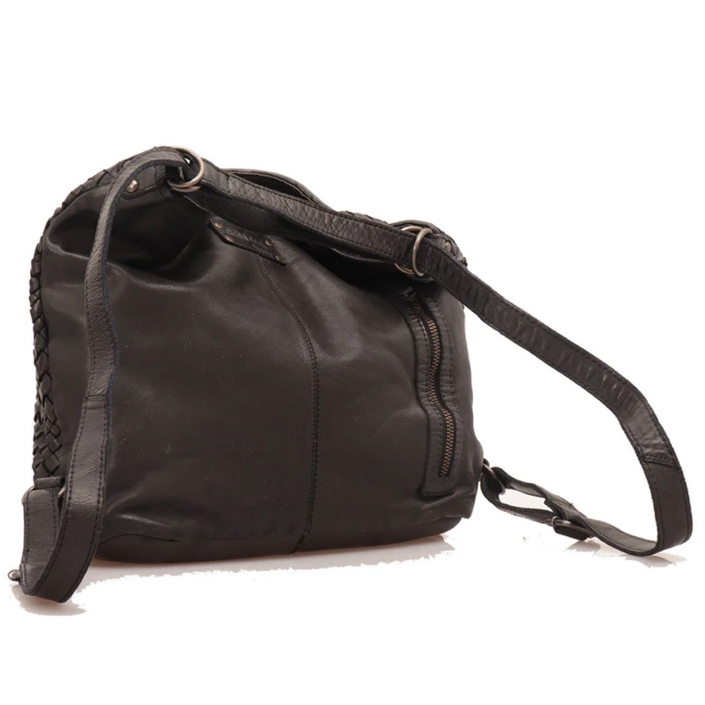 GIANNI CONTI Backpack Portability Women's Bag in Brown Braided Leather - Picture 2 of 9